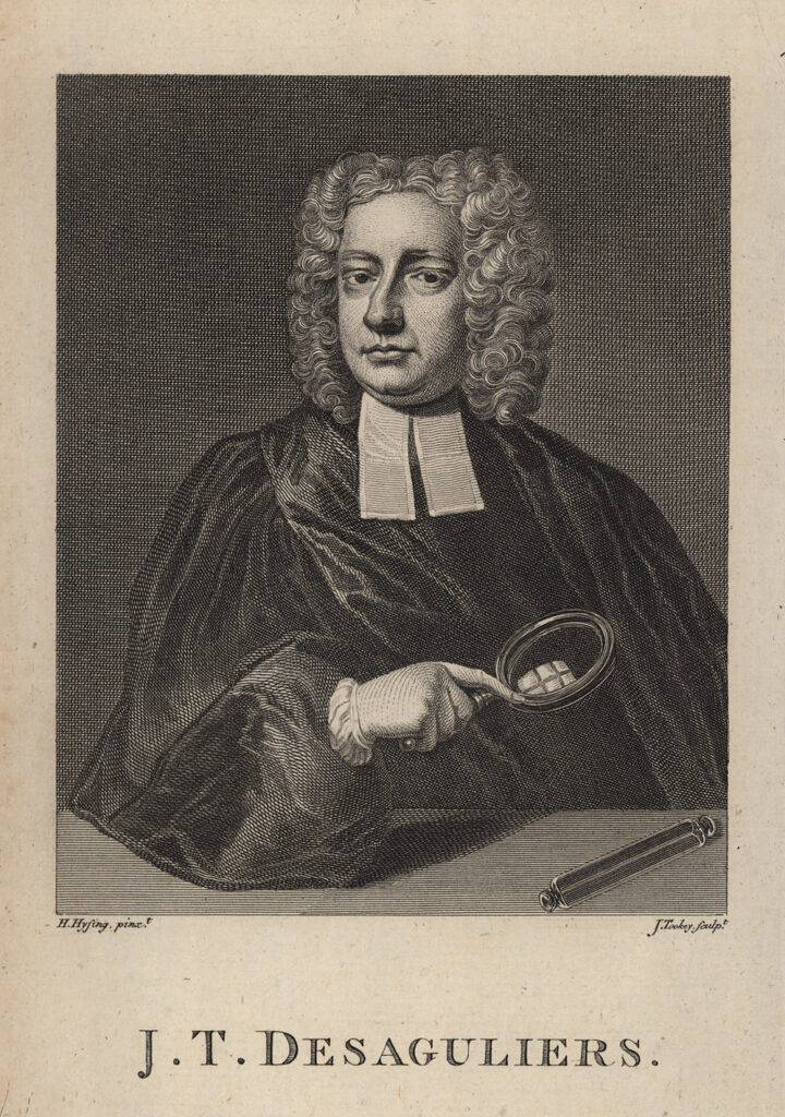 Fig. 4. Portrait of John Theophilus Desaguliers. Engraving by James Tookey, 19th C. After Hans Hysing, 1678-1752, 1725. Source: Smithsonian Libraries.