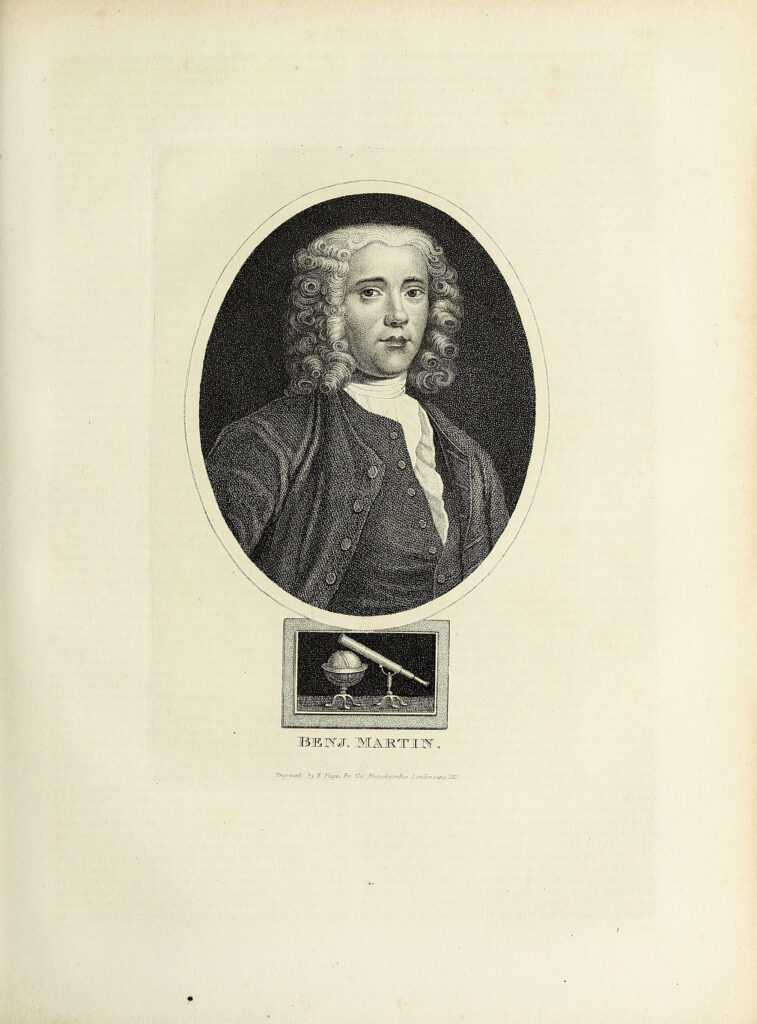Fig. 5. Portrait of Benjmain Martin fromEncyclopaedia londinensis, or, Universal dictionary of arts, sciences, and literature v.14 (1816). Source: Smithsonian Libraries.