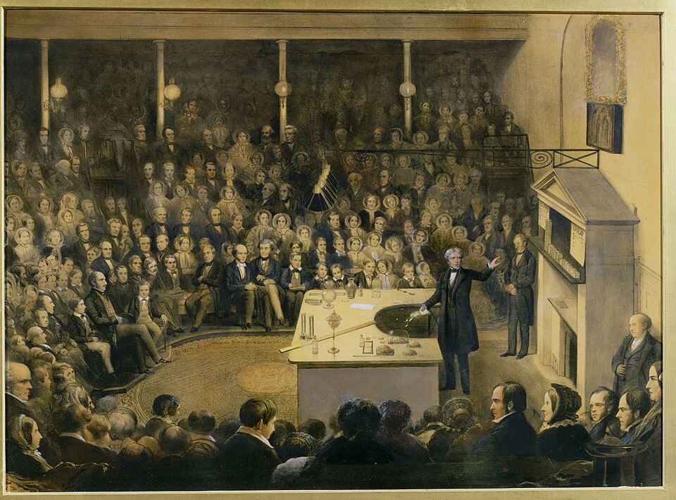 Fig. 8. Professor Faraday lecturing at the Royal Institution, 27th December, 1855. Source: Wikimedia Commons.